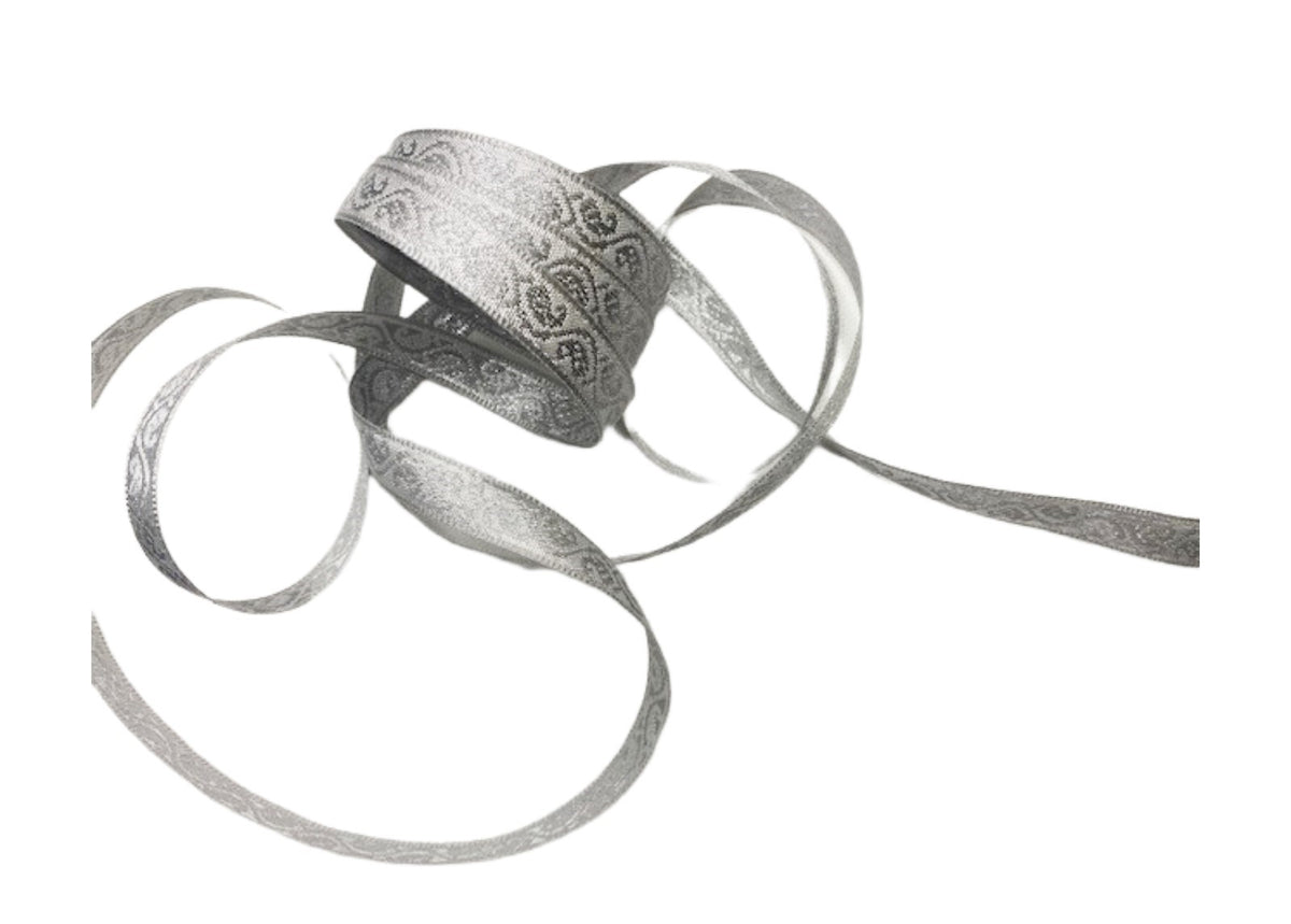 Ribbon Swirl Metallic Woven Ribbon - 13mm