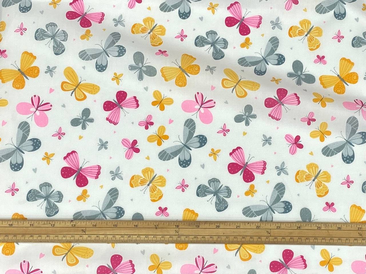 Simply Butterflies - Poly/Cotton Print - Cheap Fabrics