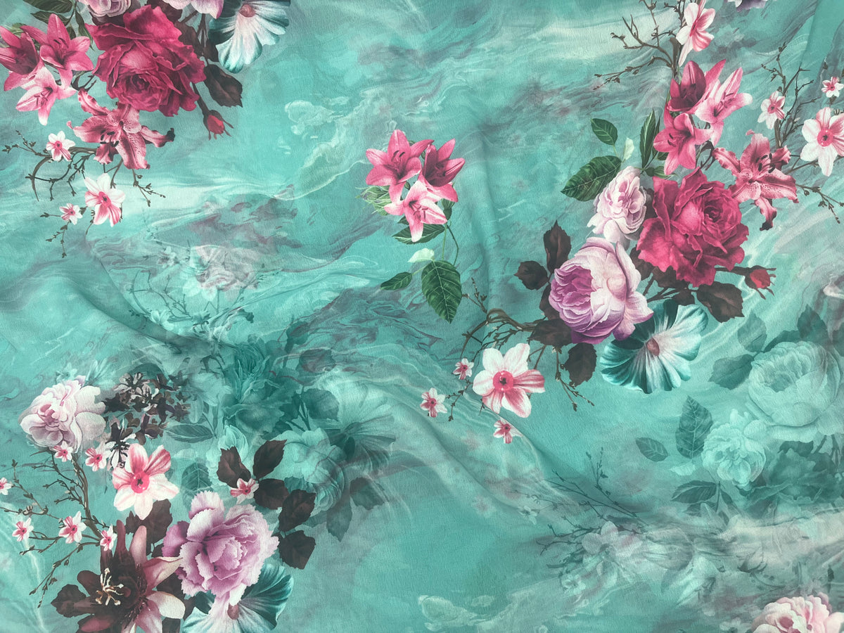 Sketch Floral - Printed Chiffon