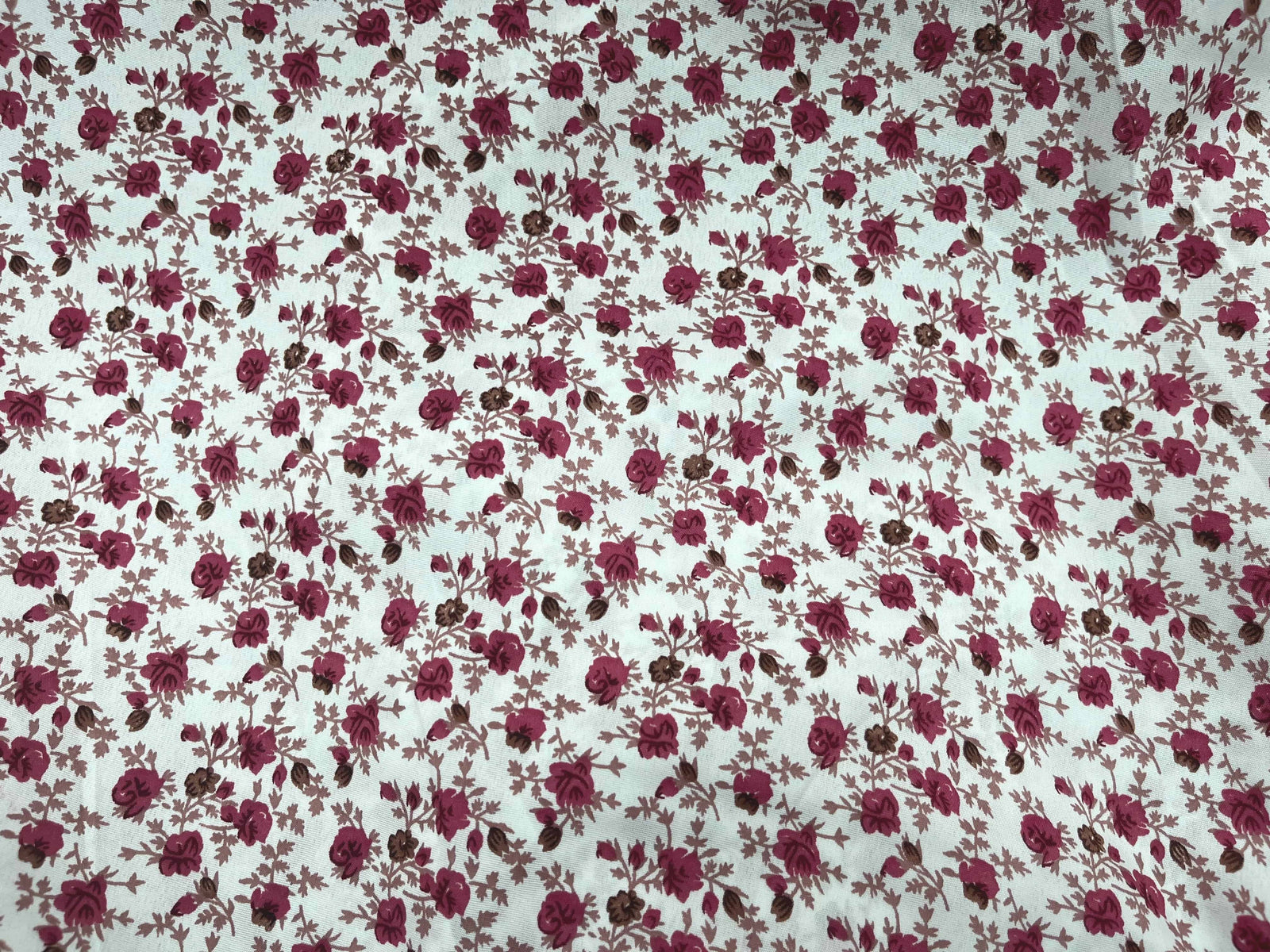 Small Rose - Clearance Printed Crepe - Cheap Fabrics