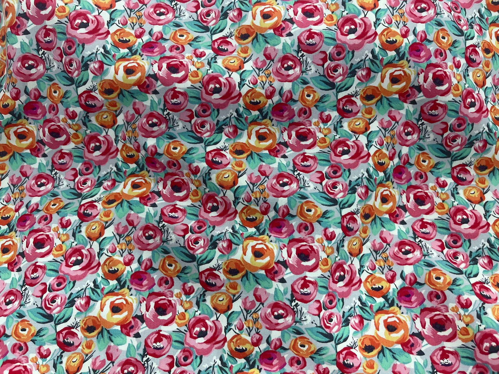 Small Rose  - Cotton Poplin Patchwork - Cheap Fabrics