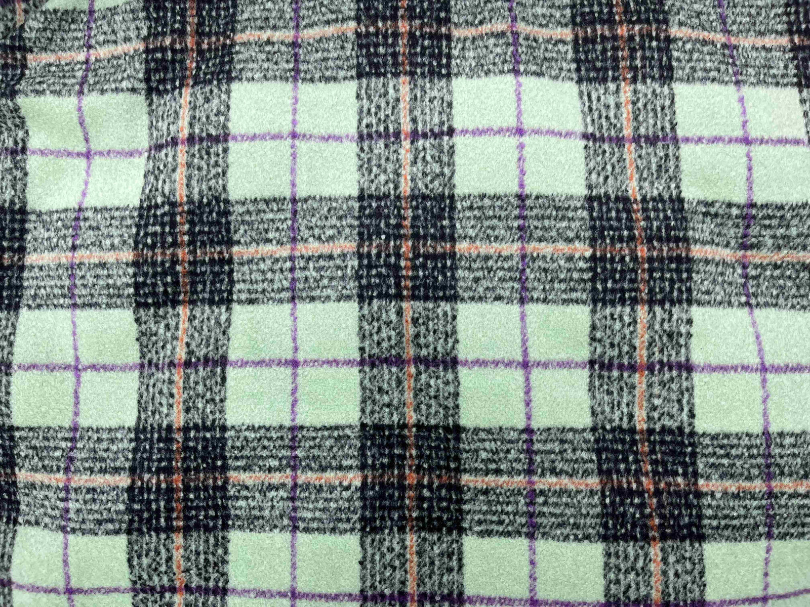 Soft Lime Check Wool Mix Fabric - Cheap Fabrics