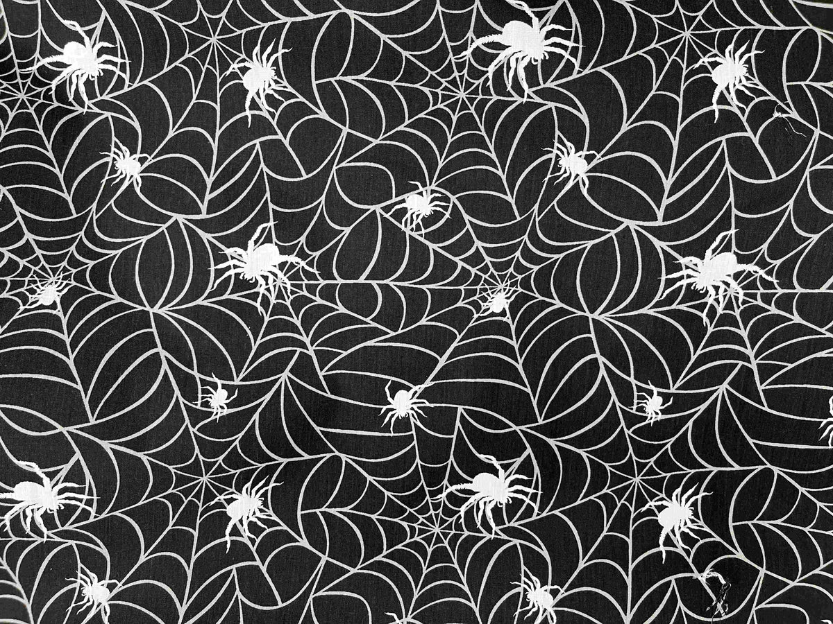 Spider's Web - Halloween Poly/Cotton Print - Cheap Fabrics