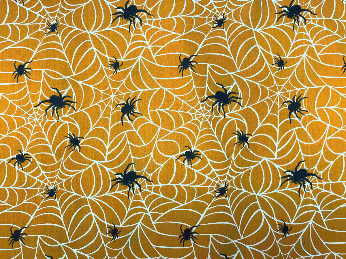 Spider's Web - Halloween Poly/Cotton Print - Cheap Fabrics