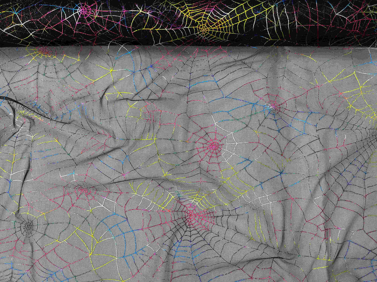 Spider Web Multi Foil Tulle Fabric - Cheap Fabrics