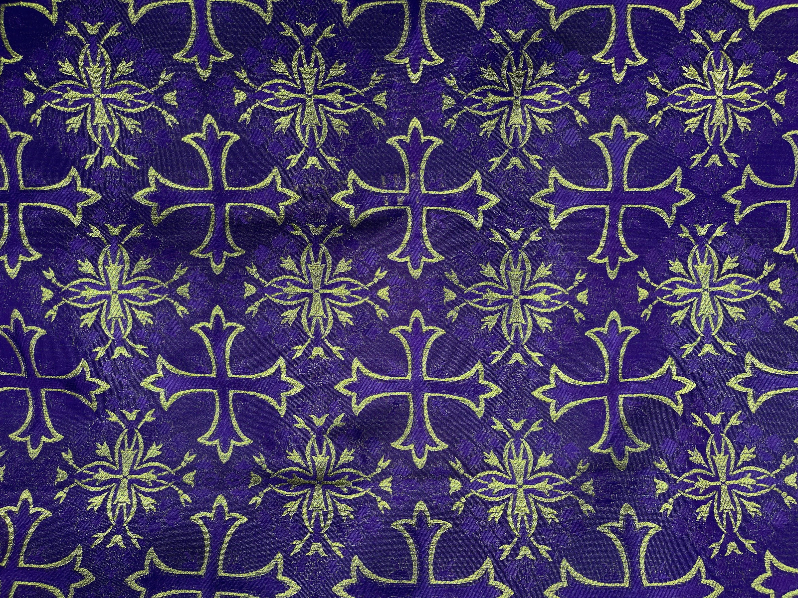 Spiritual Brocade Fabric - Design Cross - Cheap Fabrics