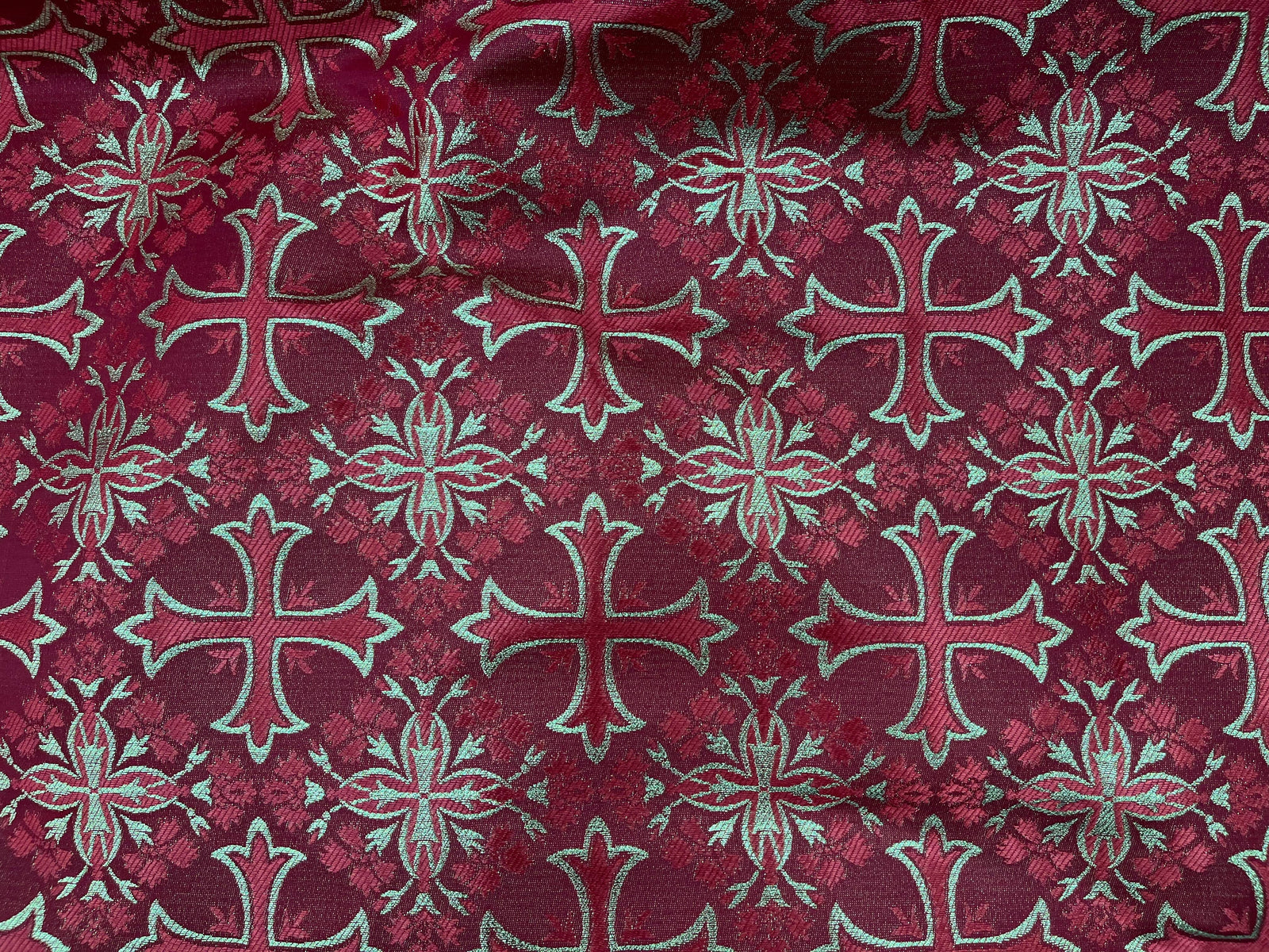 Spiritual Brocade Fabric - Design Cross - Cheap Fabrics