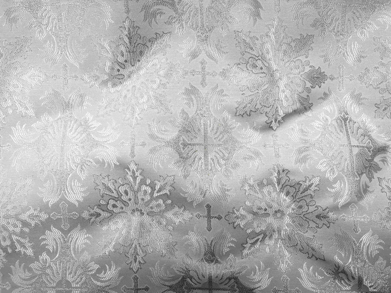 Spiritual Brocade Fabric - Cross 2 - Cheap Fabrics