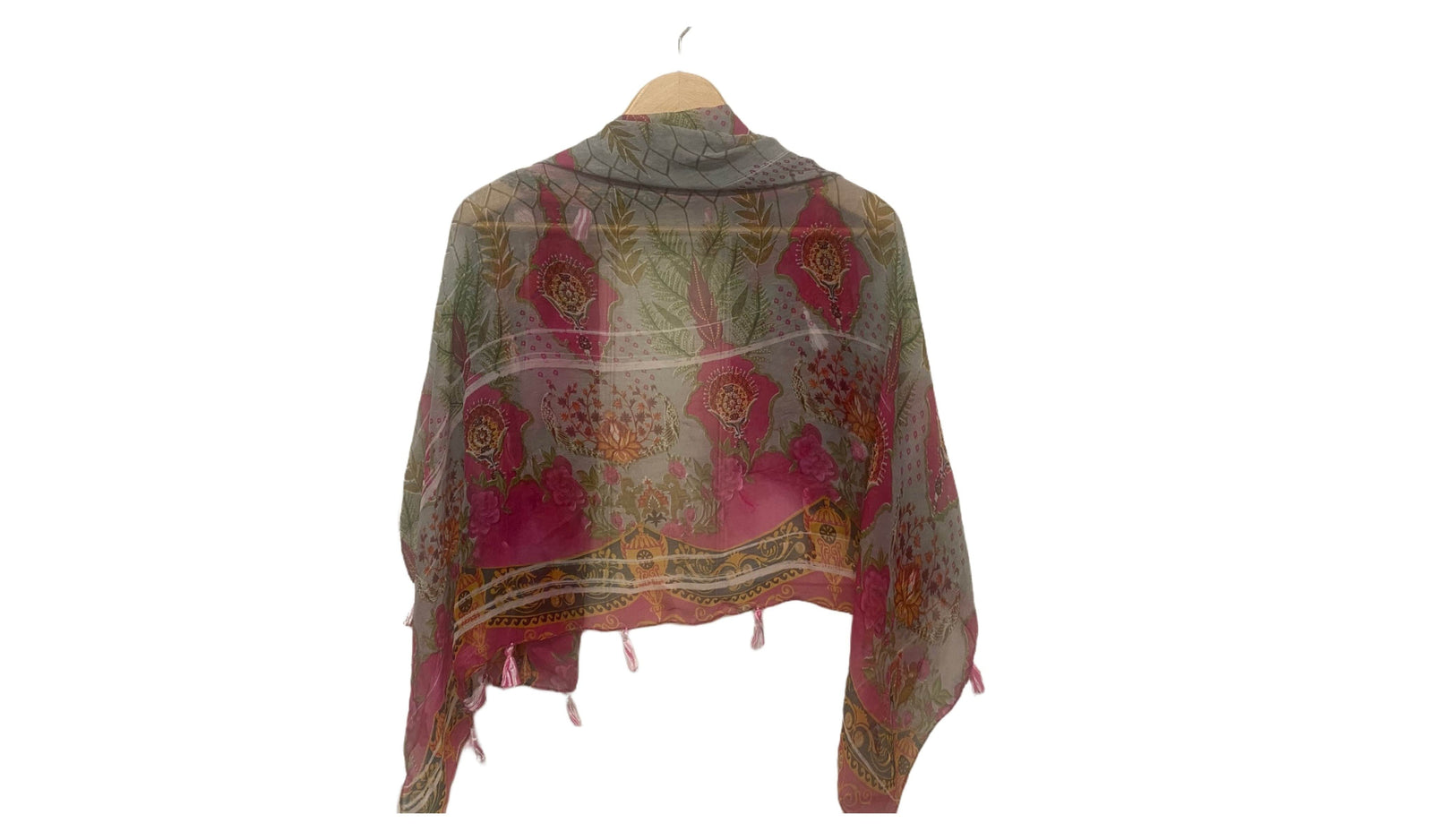 Chiffon Square Scarf - Grey/Cerise (PRINT DEFECT) - Cheap Fabrics