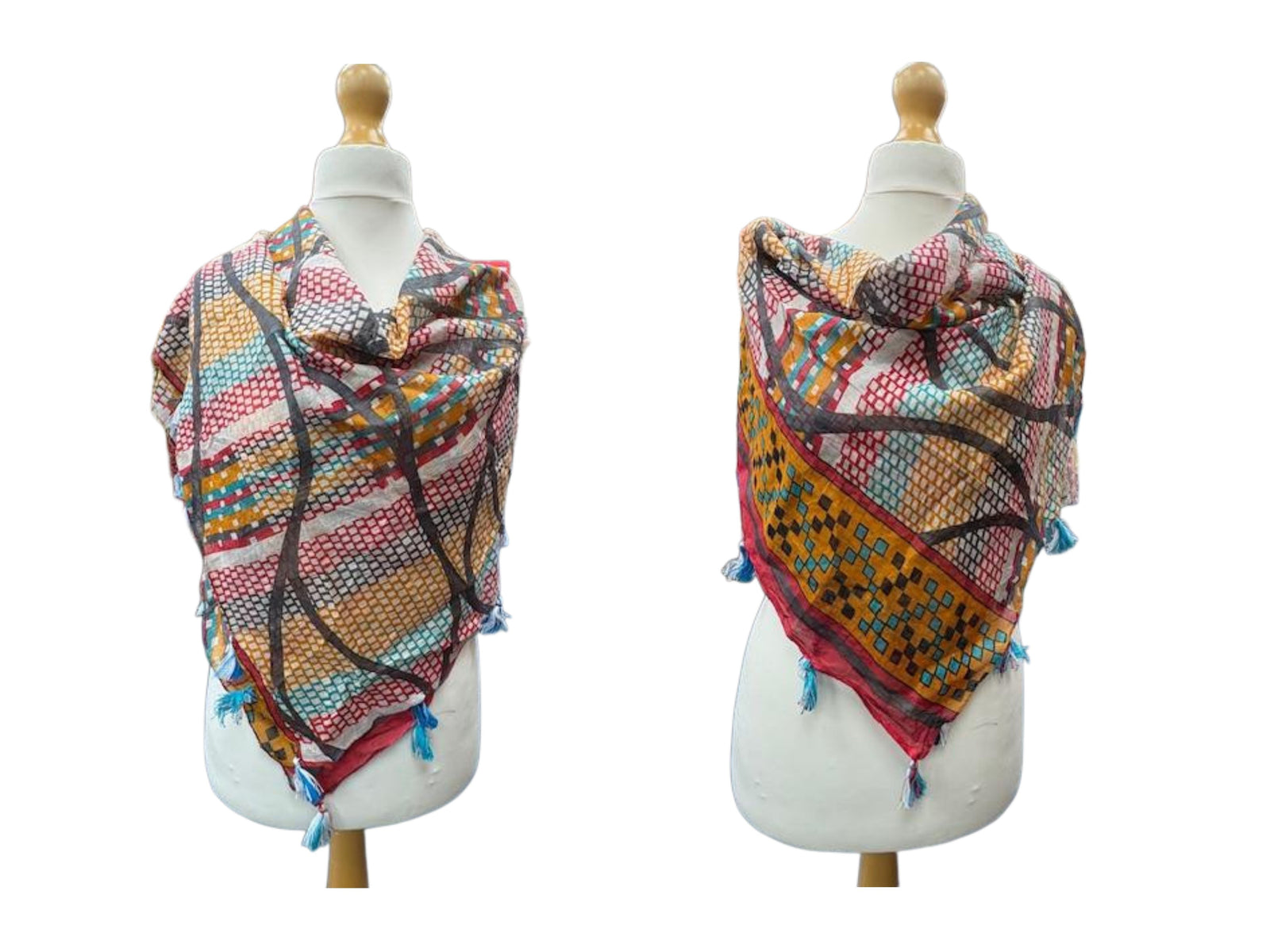 Colourful Ethnic Square Scarf - JACKS - Cheap Fabrics