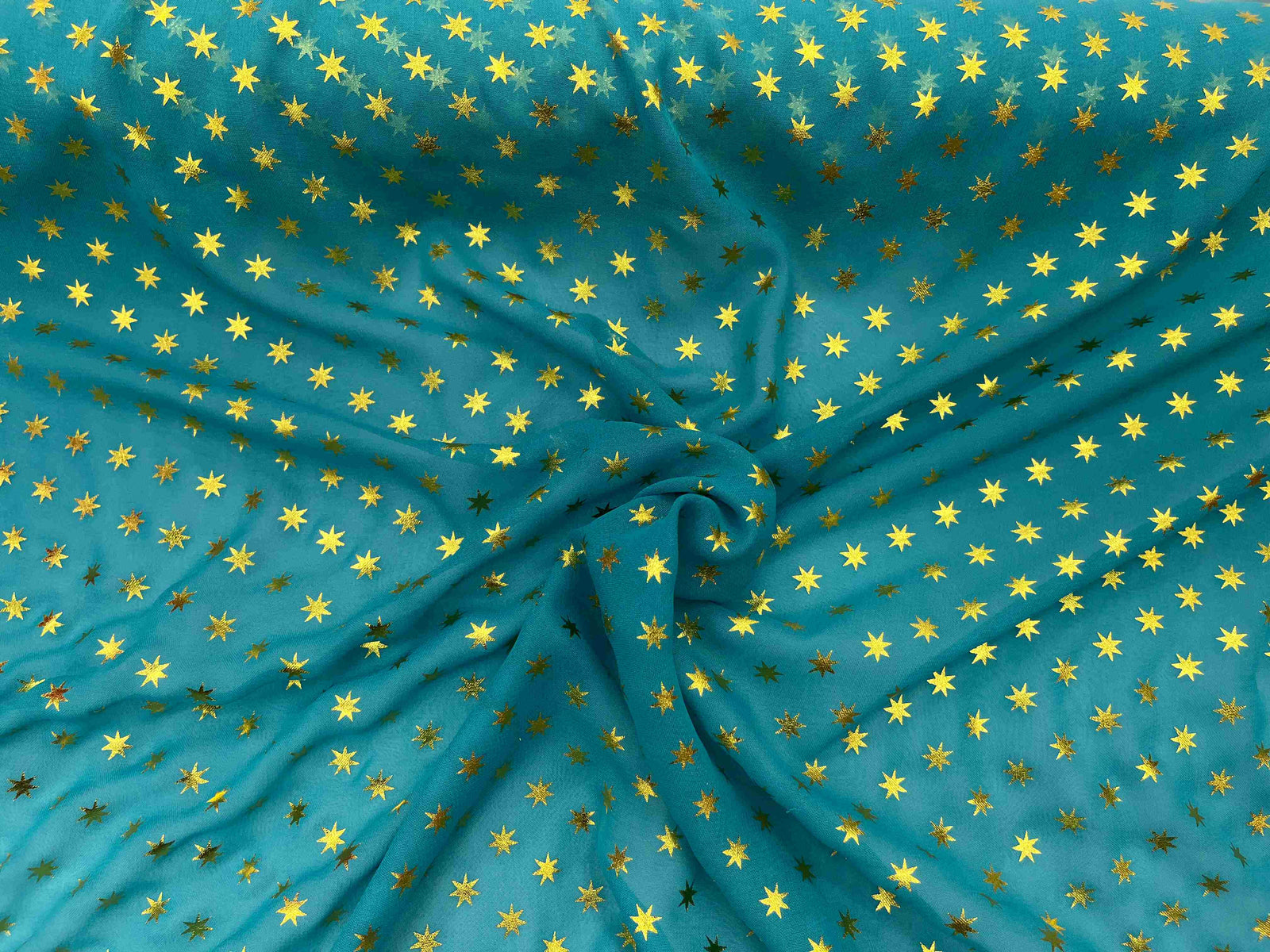 Star Foil Chiffon Fabric - Cheap Fabrics