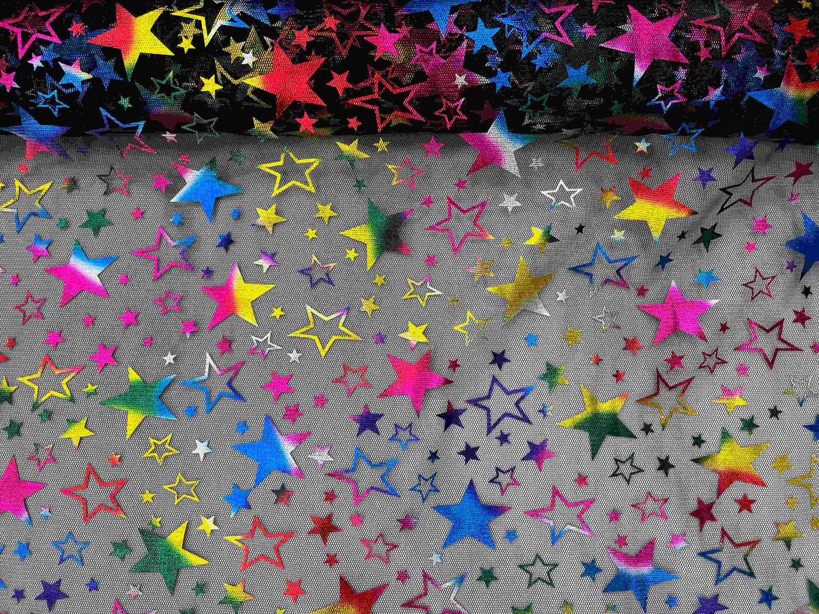 Star Multi Foil Tulle Fabric - Cheap Fabrics