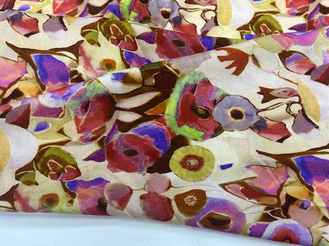 Digital Summer Viscose - Abstract Floral Art - Cheap Fabrics
