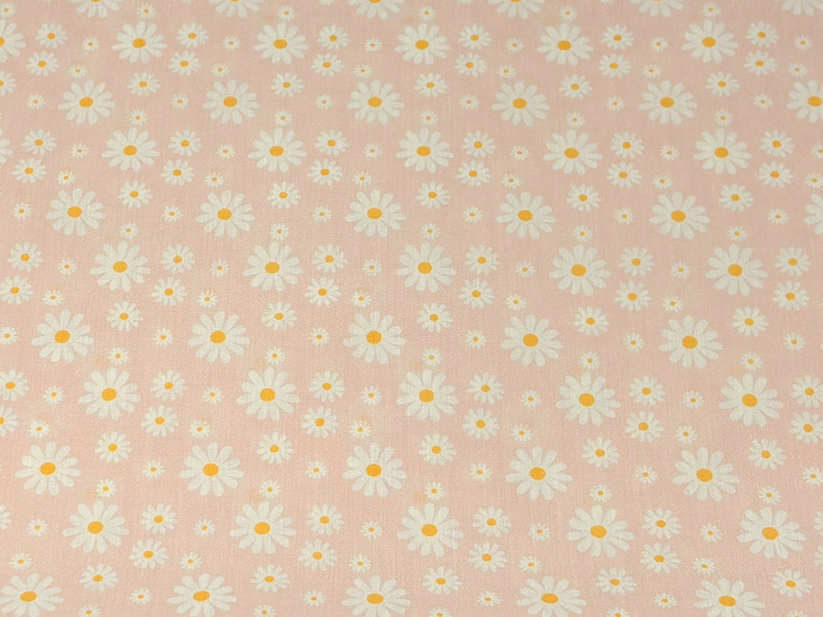 Pink Sunshine Daisies polycotton fabric by Cheap Fabrics with a cheerful daisy floral pattern.