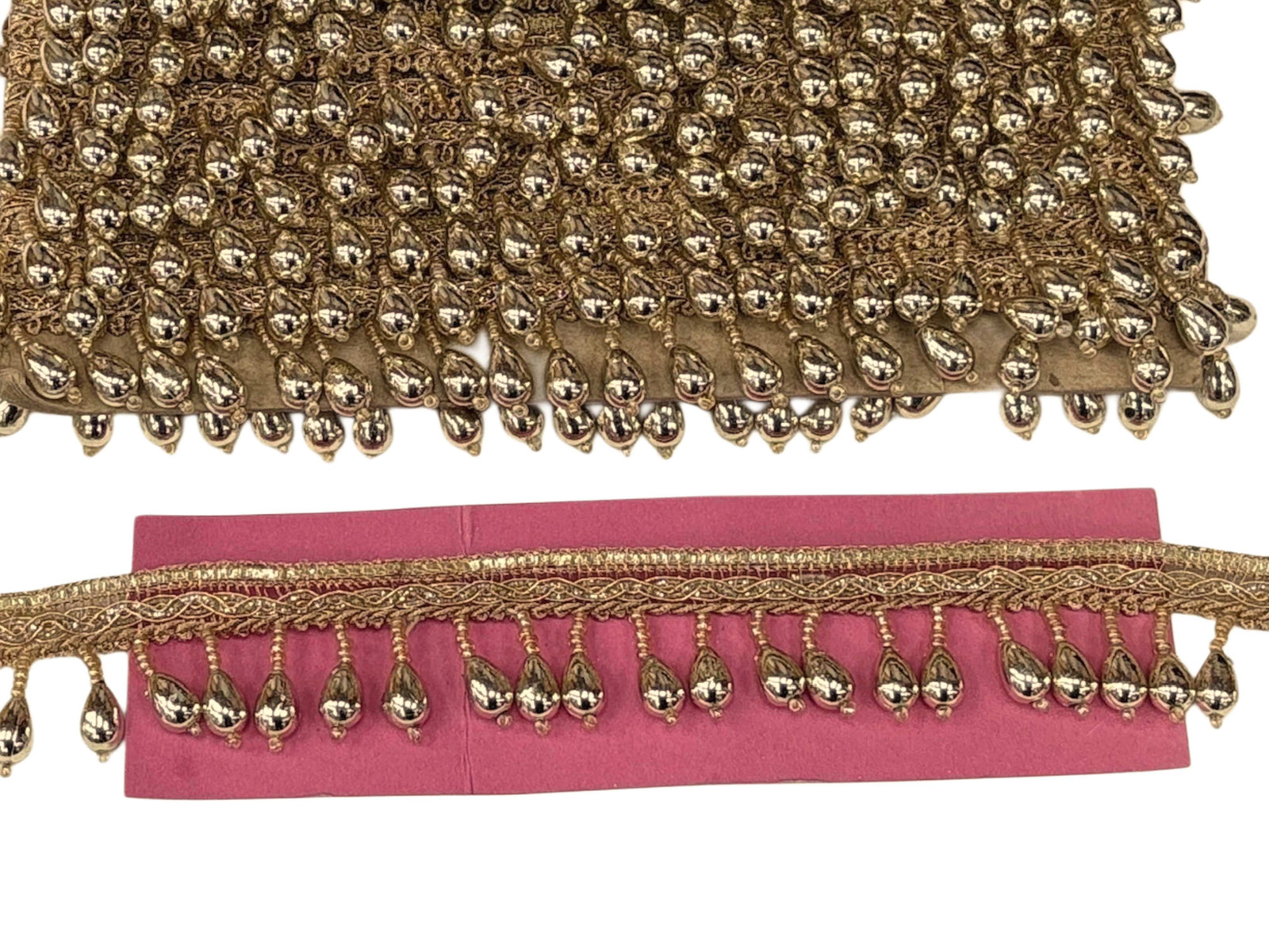 Gold Metallic Teardrop Beaded Tassel Trim - Cheap Fabrics