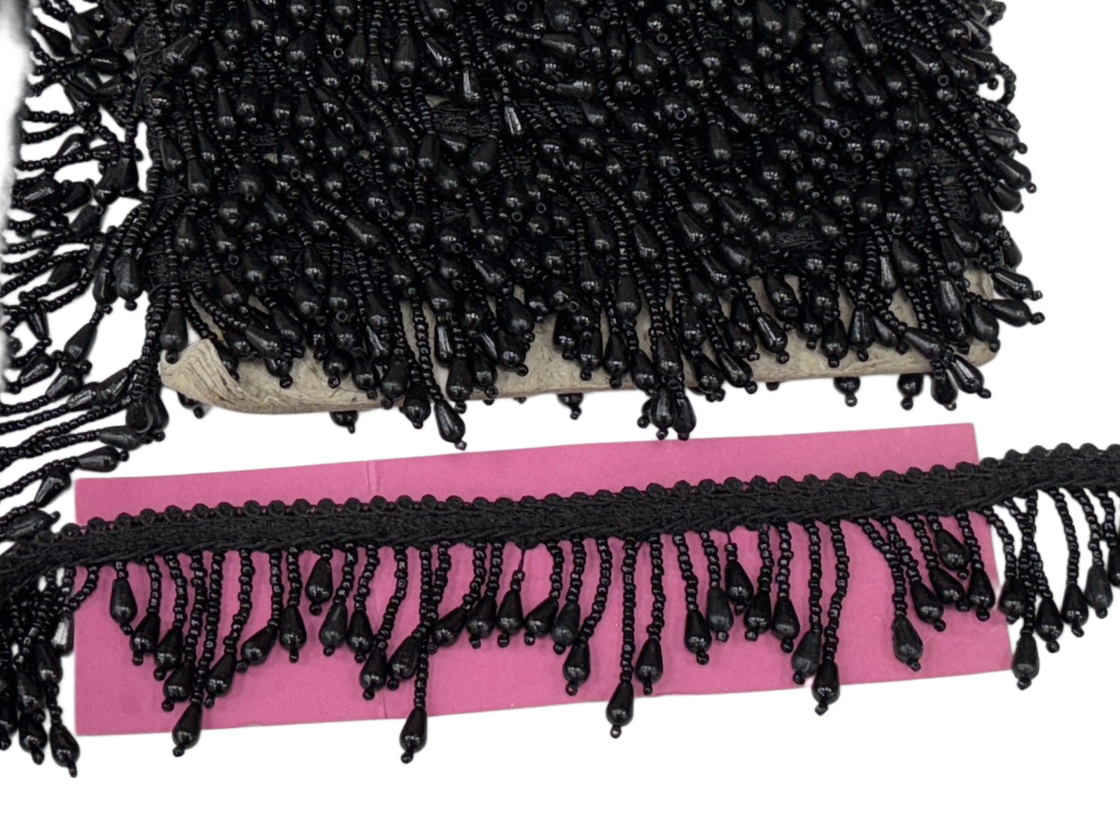 Black Beaded Tassel Fringe Trim - Cheap Fabrics