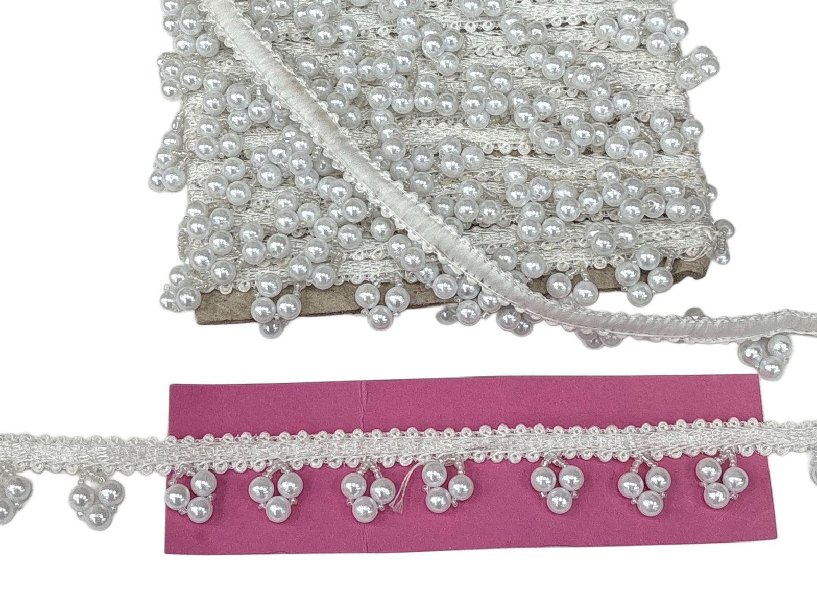 Ivory/White Pearl Cluster Embellishment Trim - Cheap Fabrics