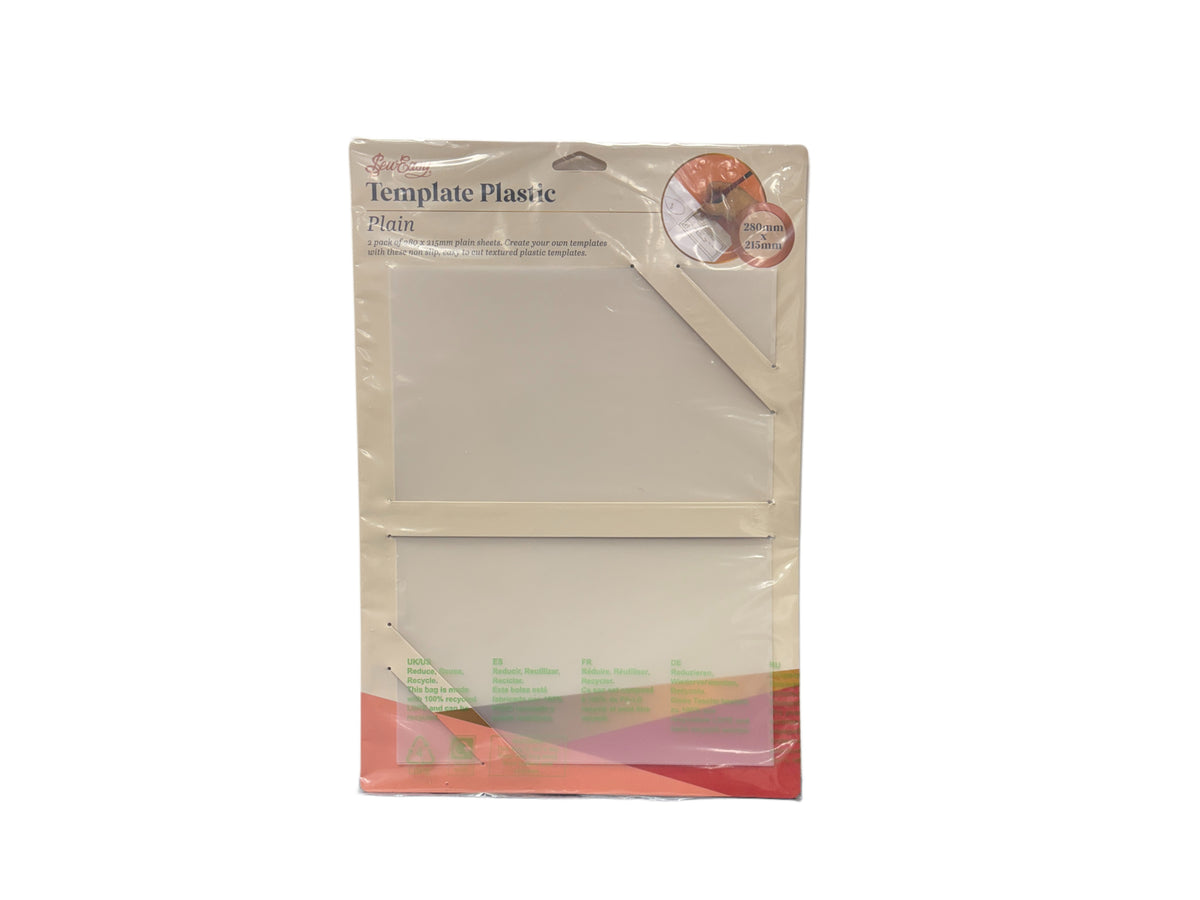 Template Plastic - Plain 2 Pack 280 x 215mm sheets - Cheap Fabrics