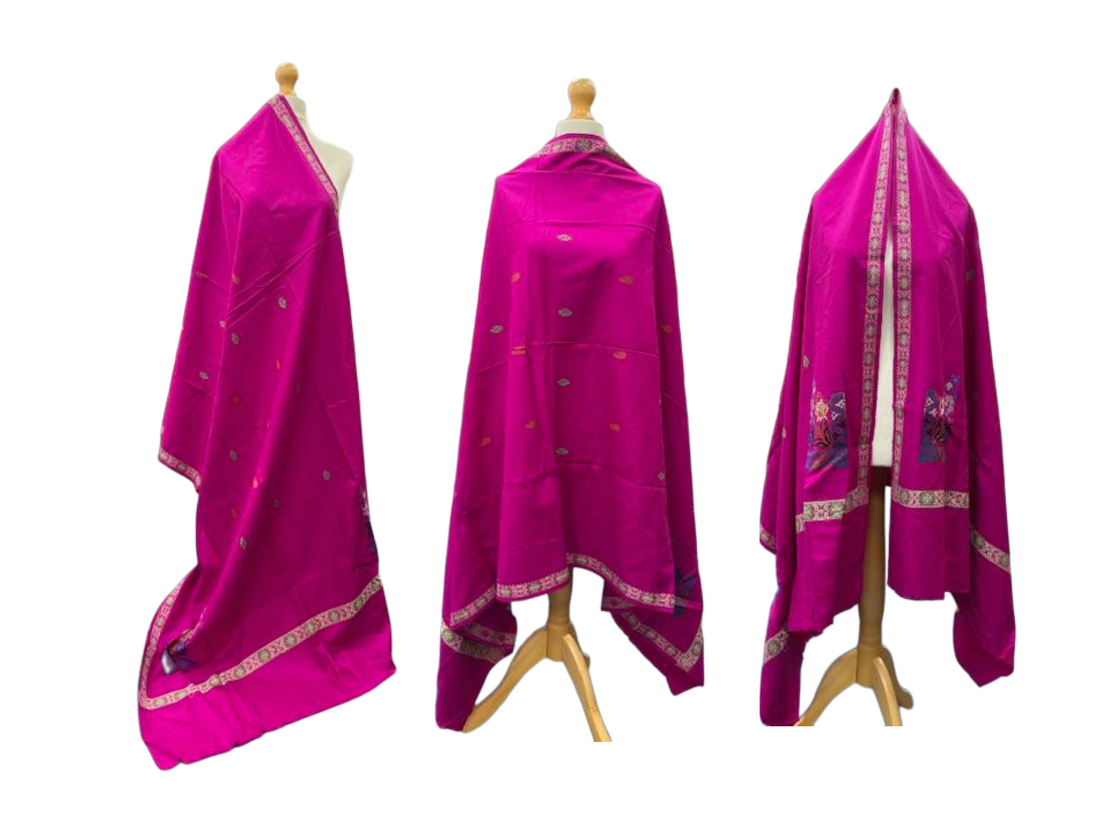 Threadwork Wool Blend Shawl - HOT PINK - Cheap Fabrics