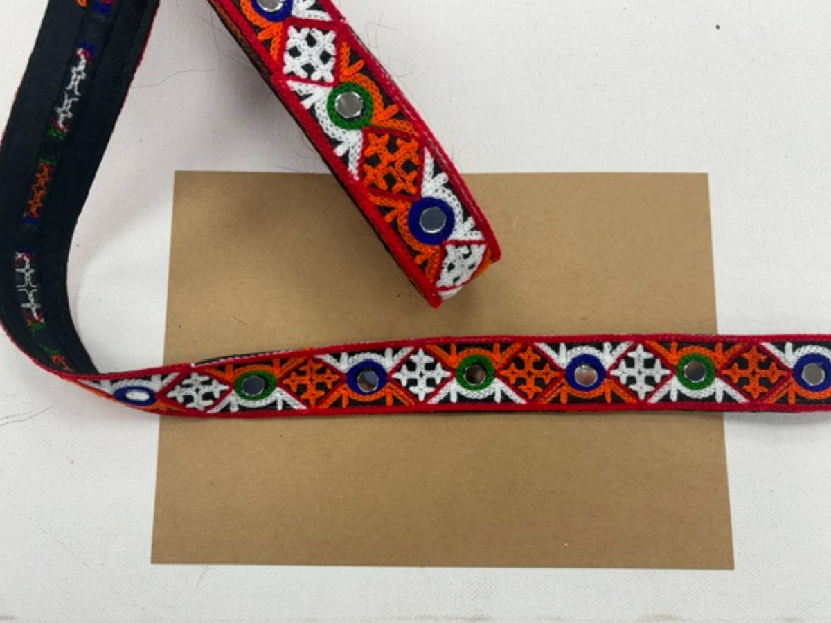 Orange/Multi Mirror Ribbon Trim