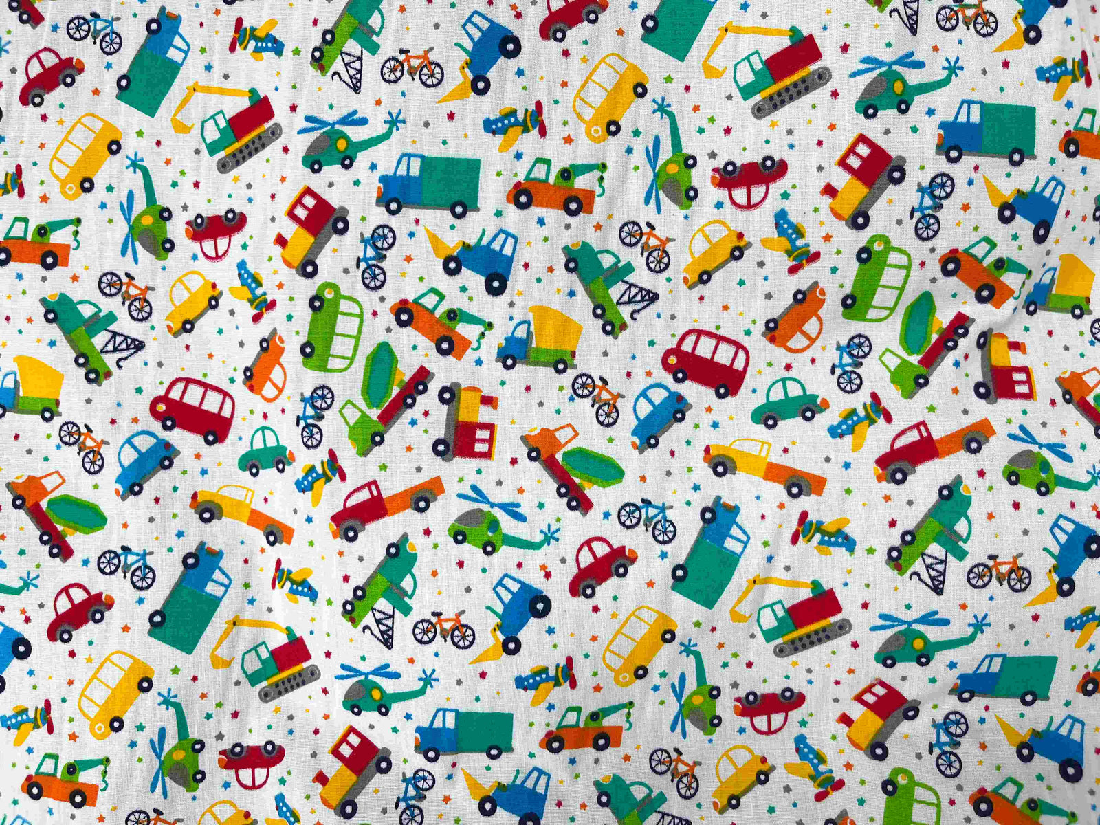Toy Transport - Poly/Cotton Print - Cheap Fabrics
