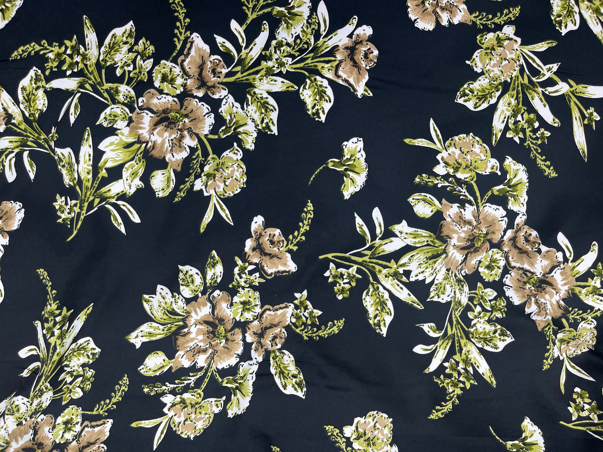 Tuberose - Clearance Printed Crepe Fabric - Cheap Fabrics