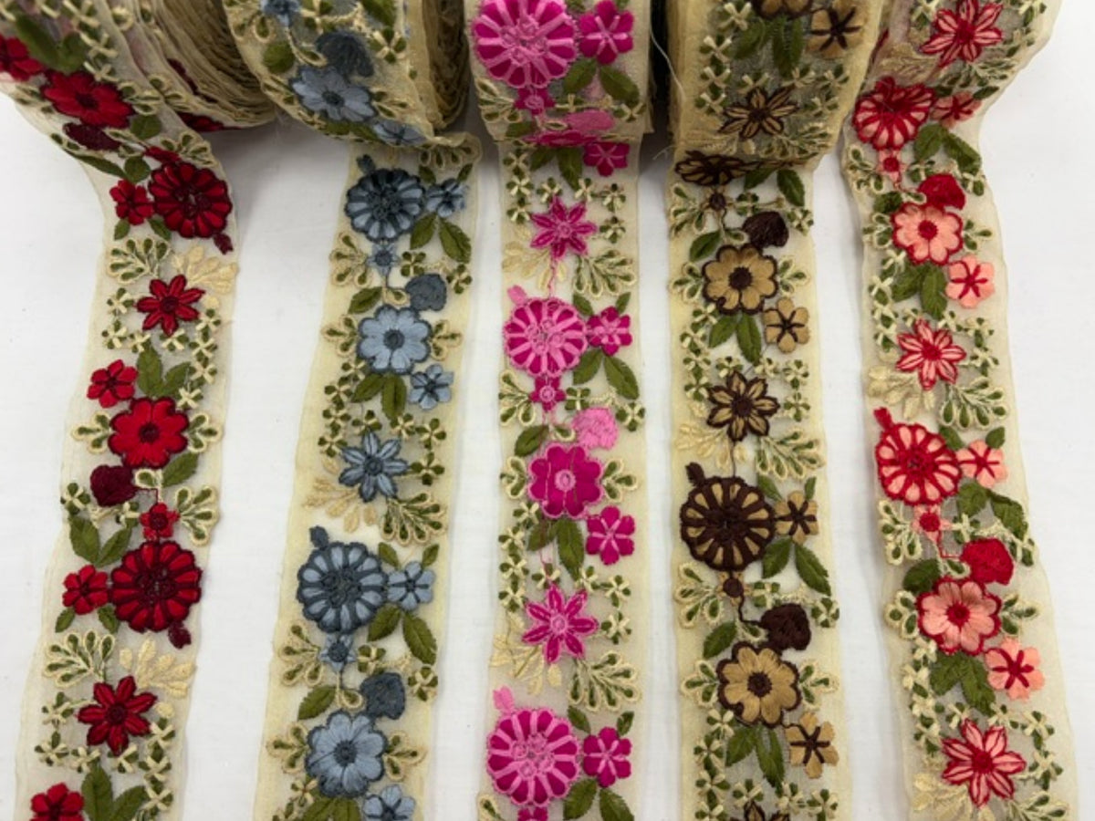 Tulle Ribbon Trim - Chelsea Bloom (45/47mm)