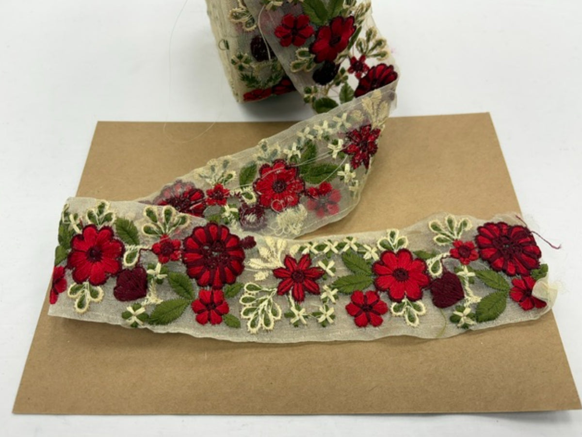 Tulle Ribbon Trim - Chelsea Bloom (45/47mm)
