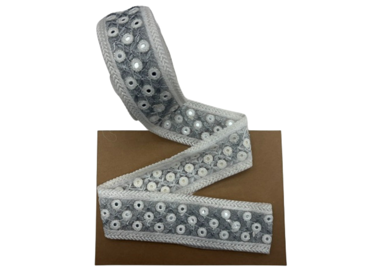 Flexi Mirror Metallic Threadwork Trim - 50mm Wide (SECONDS)