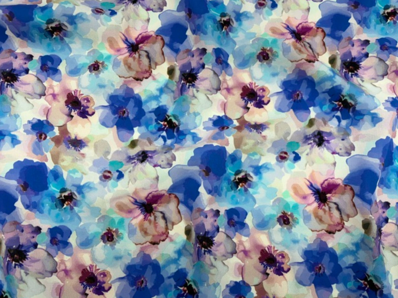 Decorative waterfloral printed viscose fabric by Cheap Fabrics, showcasing vibrant water-themed floral patterns on soft viscose material.
