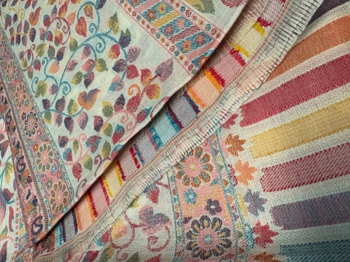 White Tulip Shawl - Poly/Viscose Mix - Cheap Fabrics