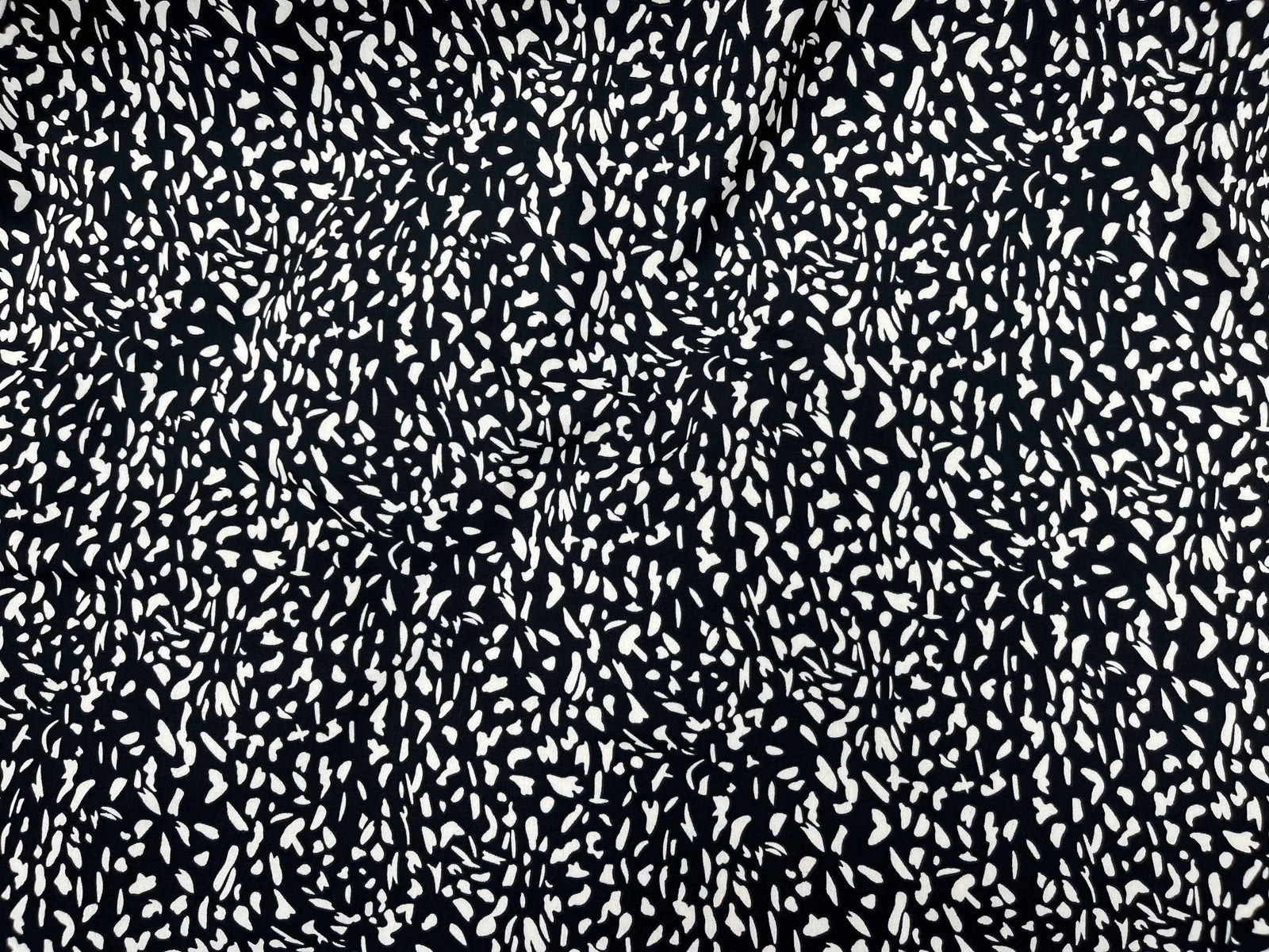 White Ditsy - Printed Crepe Fabric - Cheap Fabrics