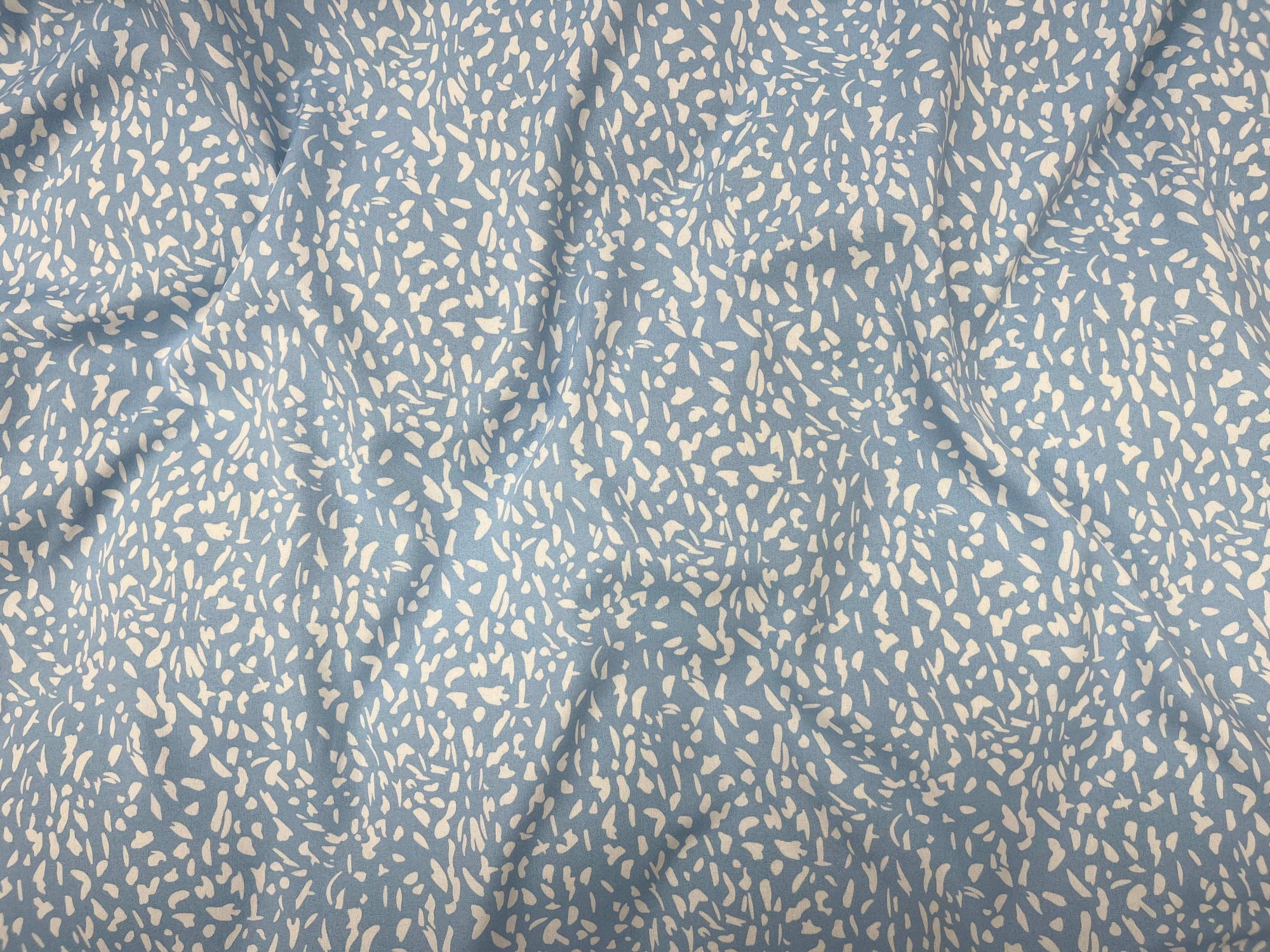 White Ditsy - Printed Crepe Fabric - Cheap Fabrics