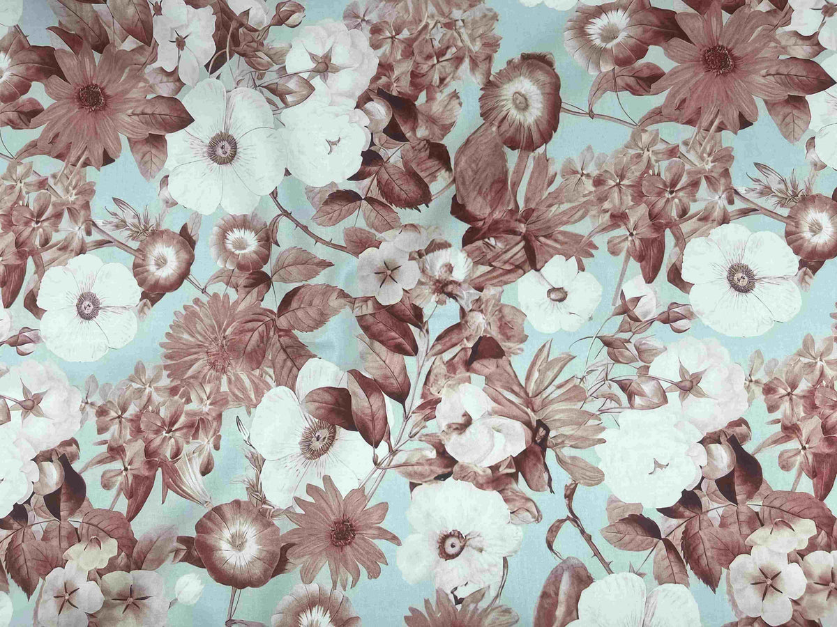 Wide Width Digital Printed Cotton Fabric - Summer Floral