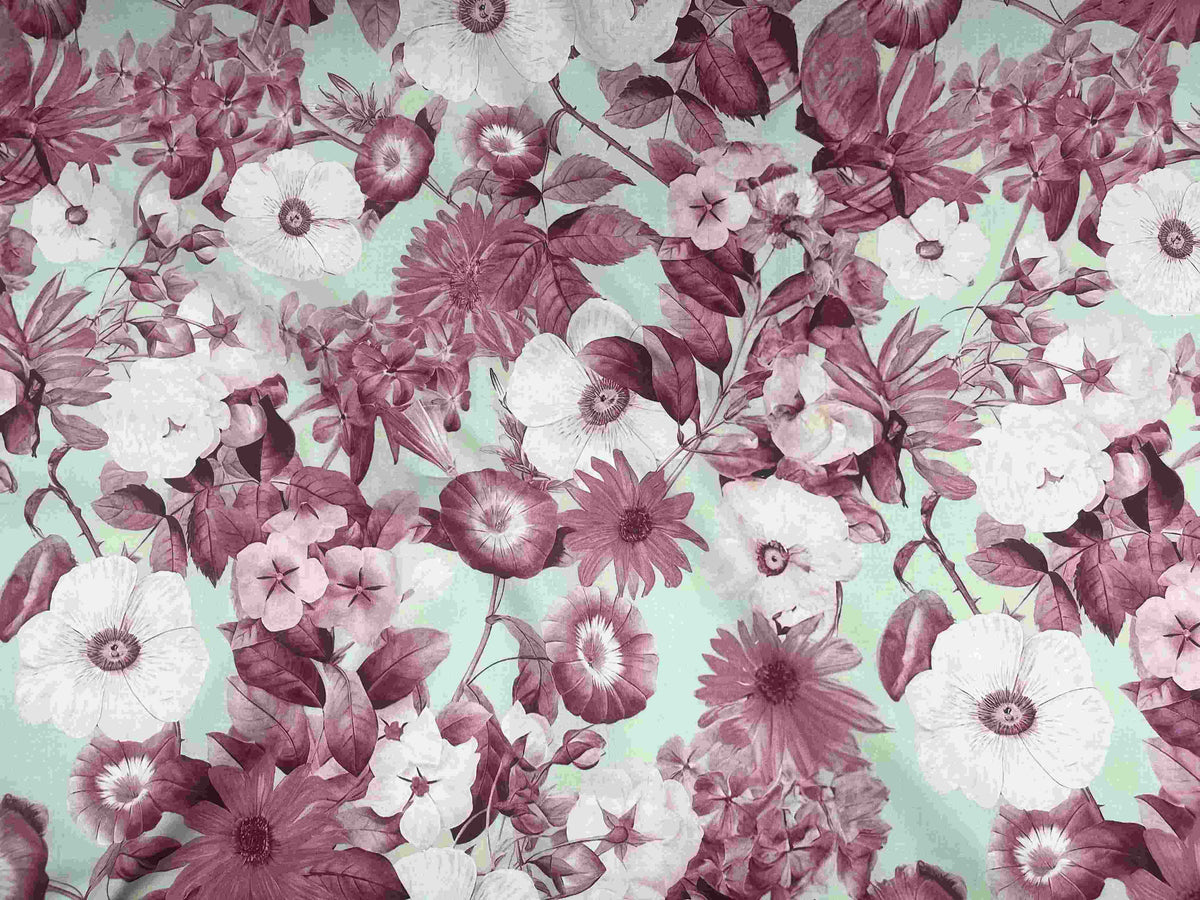 Wide Width Digital Printed Cotton Fabric - Summer Floral
