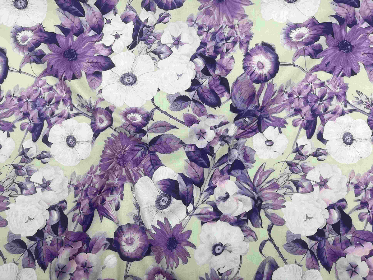 Wide Width Digital Printed Cotton Fabric - Summer Floral
