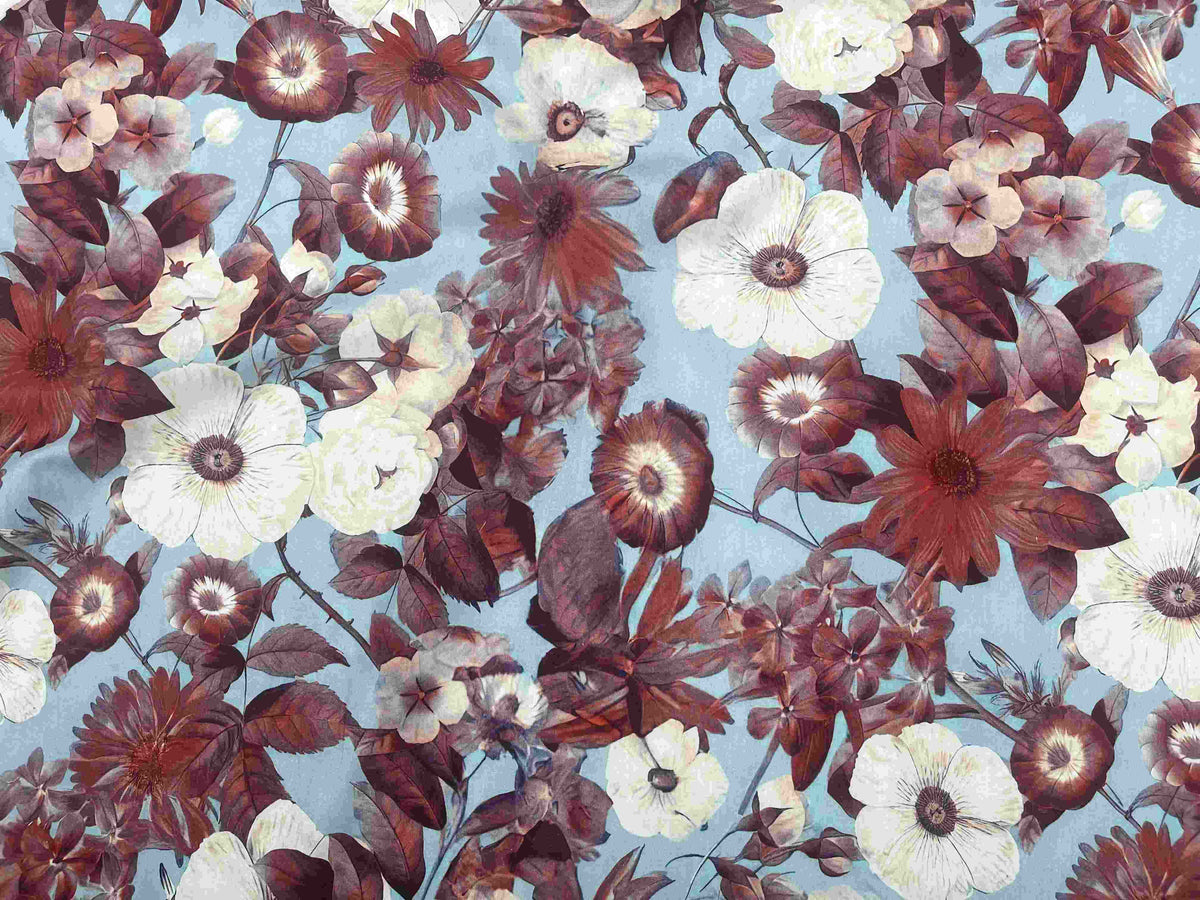 Wide Width Digital Printed Cotton Fabric - Summer Floral