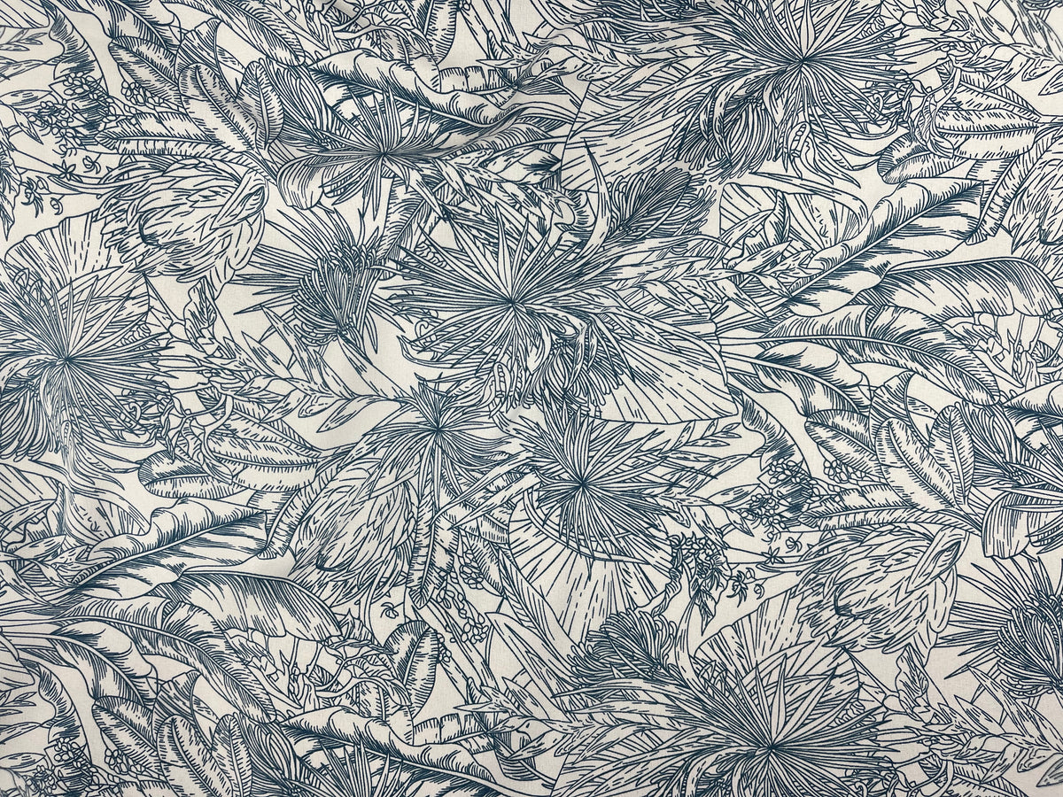Woodland Palm - Printed Crepe Fabric