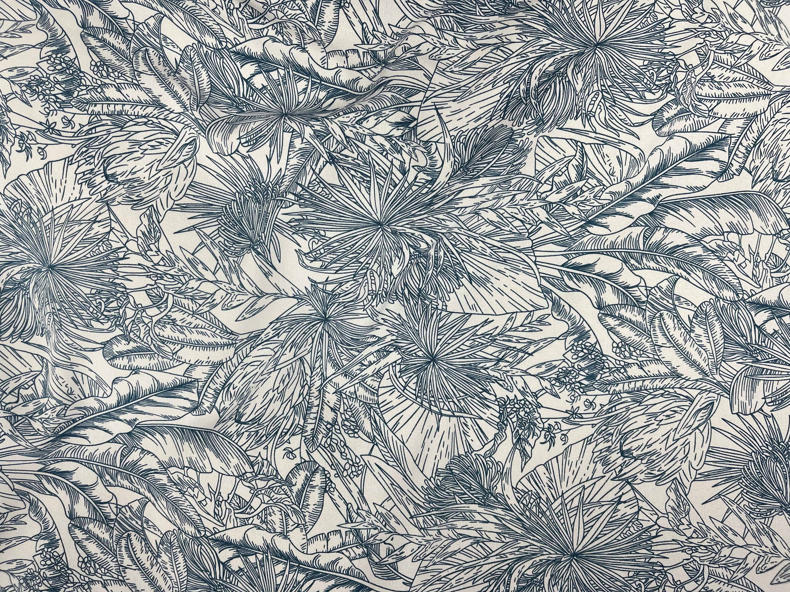 Woodland Palm - Printed Crepe Fabric - Cheap Fabrics