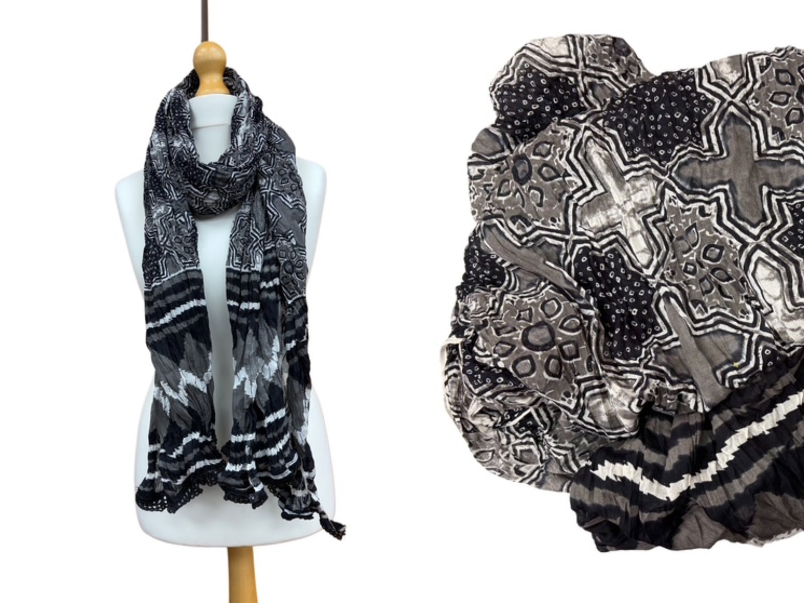 Mono Scarf Design 23- Printed Cotton Scarf - Cheap Fabrics