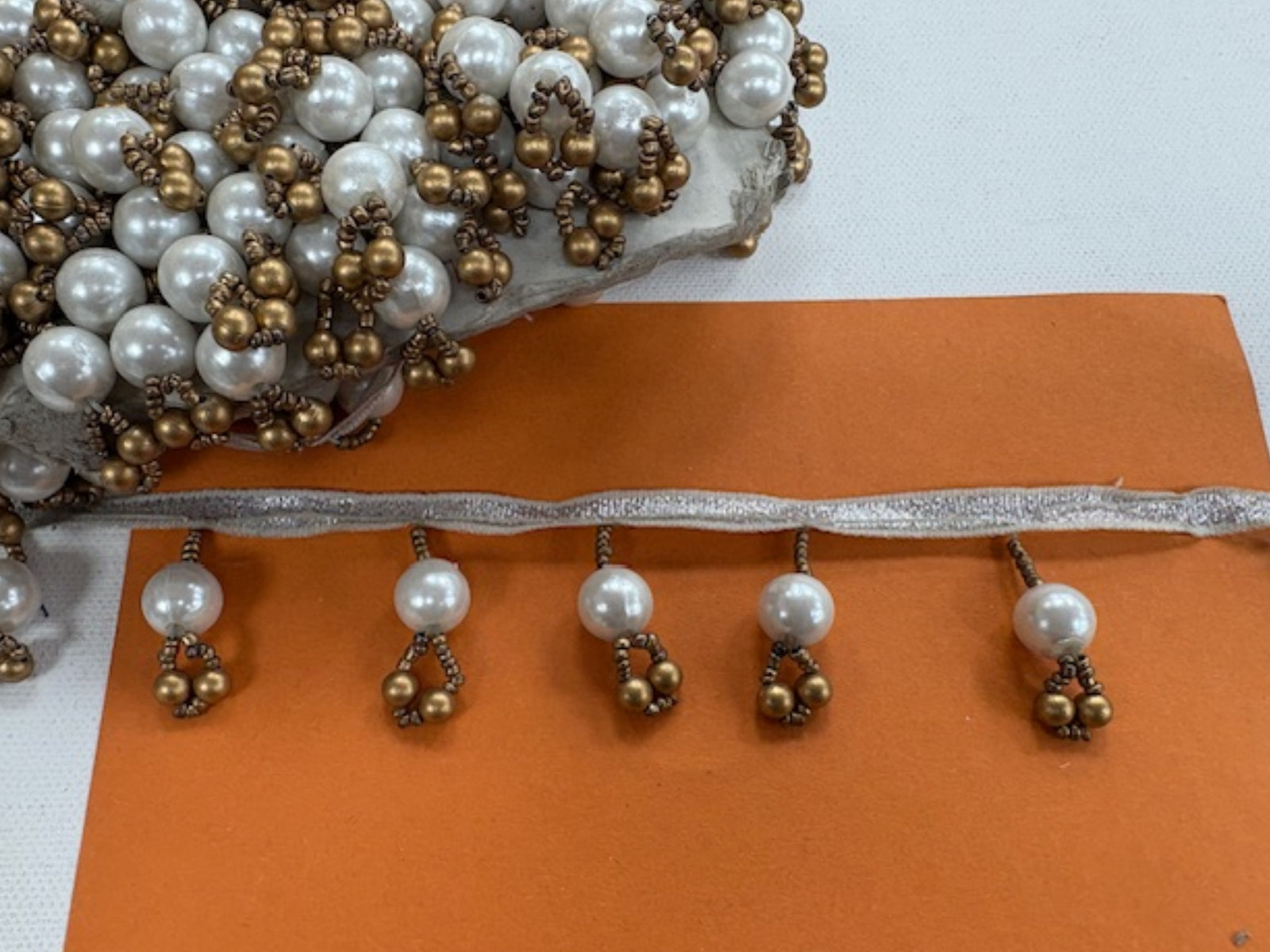 Ivory Beaded Trim- (SECONDS) - Cheap Fabrics