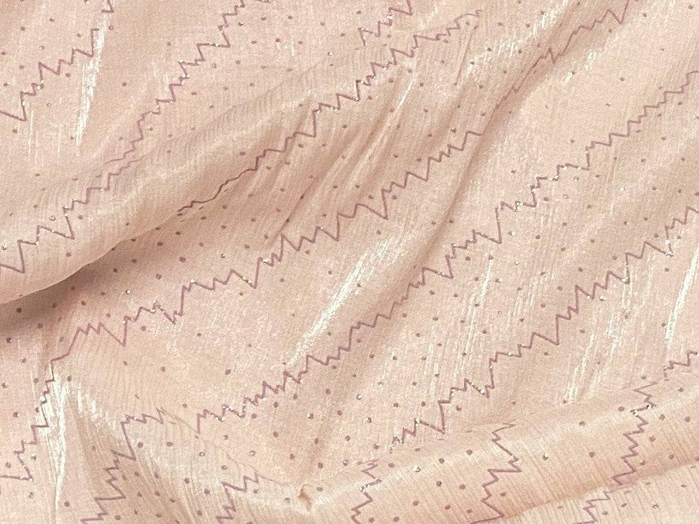 Zig Zag - Shimmer Embossed - Cheap Fabrics