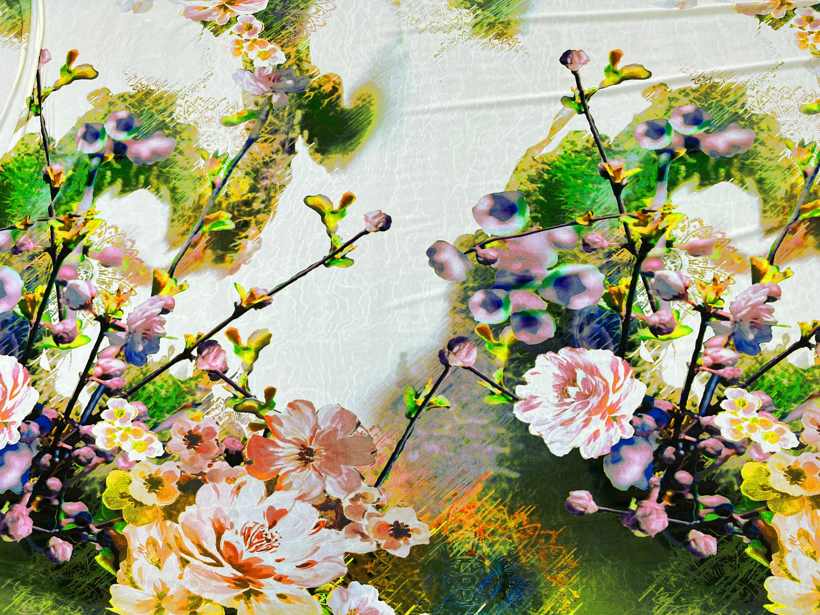 Zinnia  - Printed Jersey Fabric - Cheap Fabrics