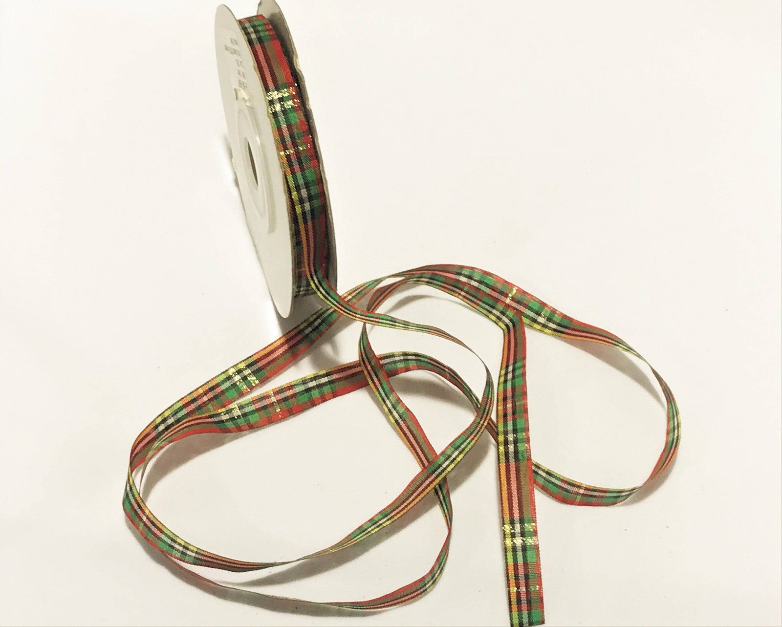 Flat Lurex Tartan Ribbon