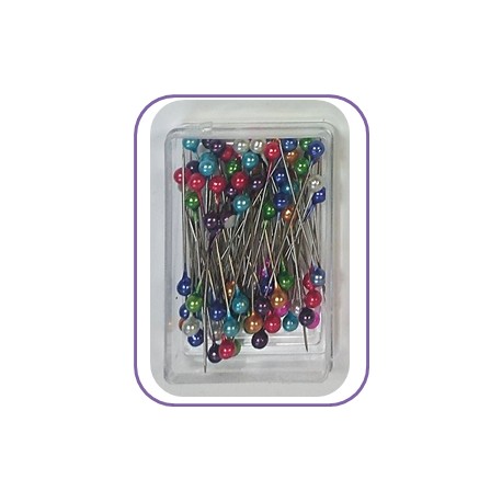 Economy Colour Headed Box Pins - 38mm (80 Pieces)