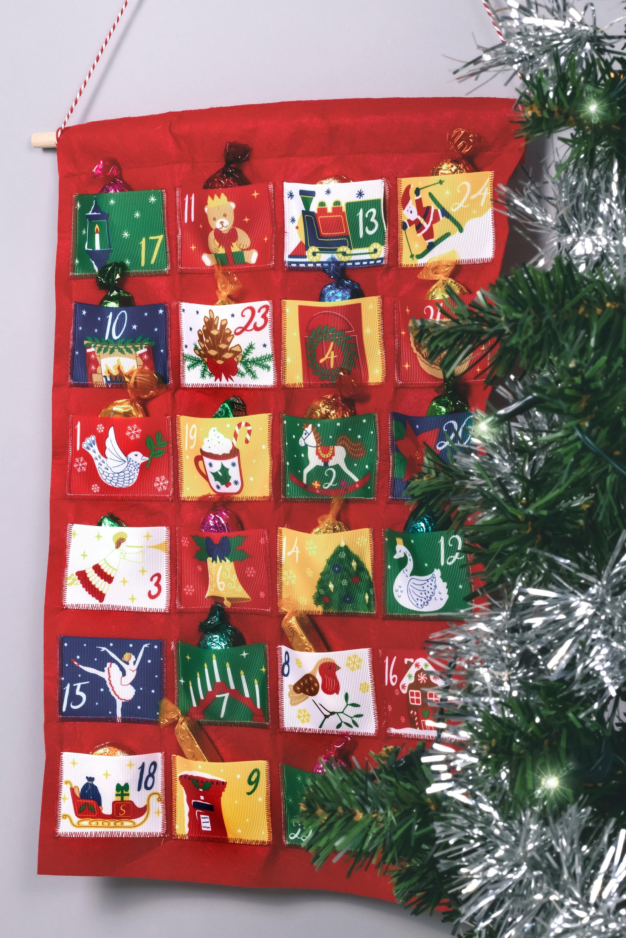 Make Your Own Advent Calendar Kit - RED - Cheap Fabrics