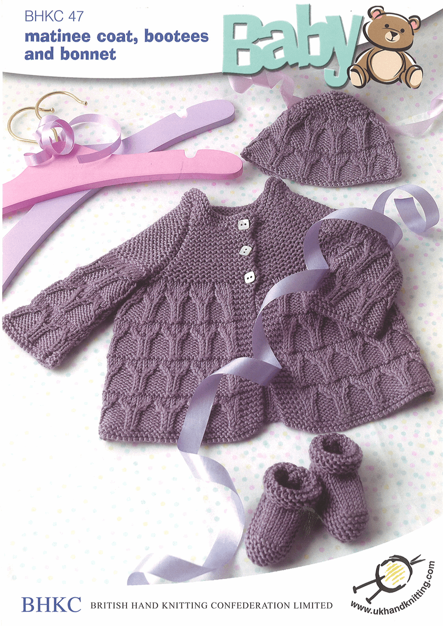 Knitting Pattern: Matinee Coat, Bootees and Bonnet