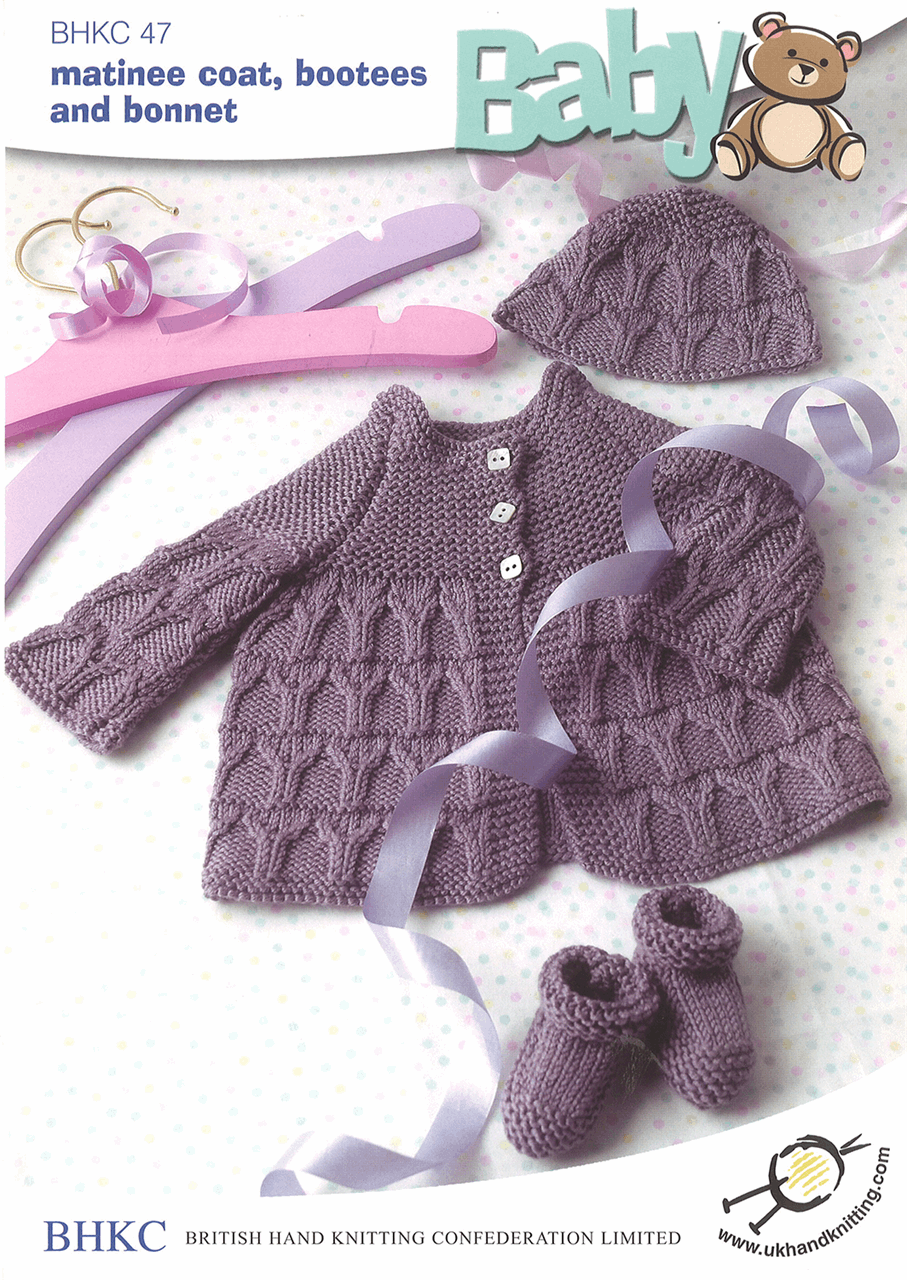 Knitting Pattern: Matinee Coat, Bootees and Bonnet - Cheap Fabrics