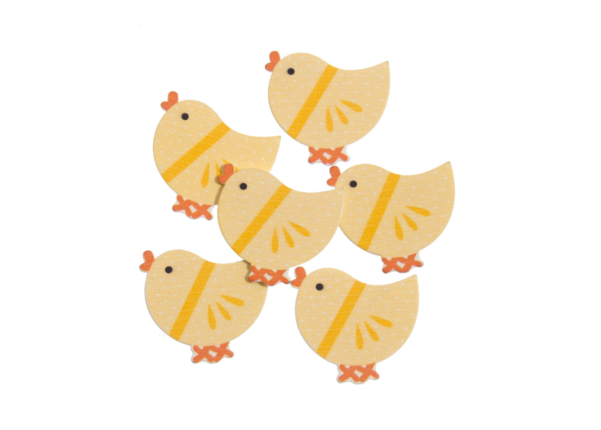 Craft Embellishments: Yellow Chicks: (6 Pack)