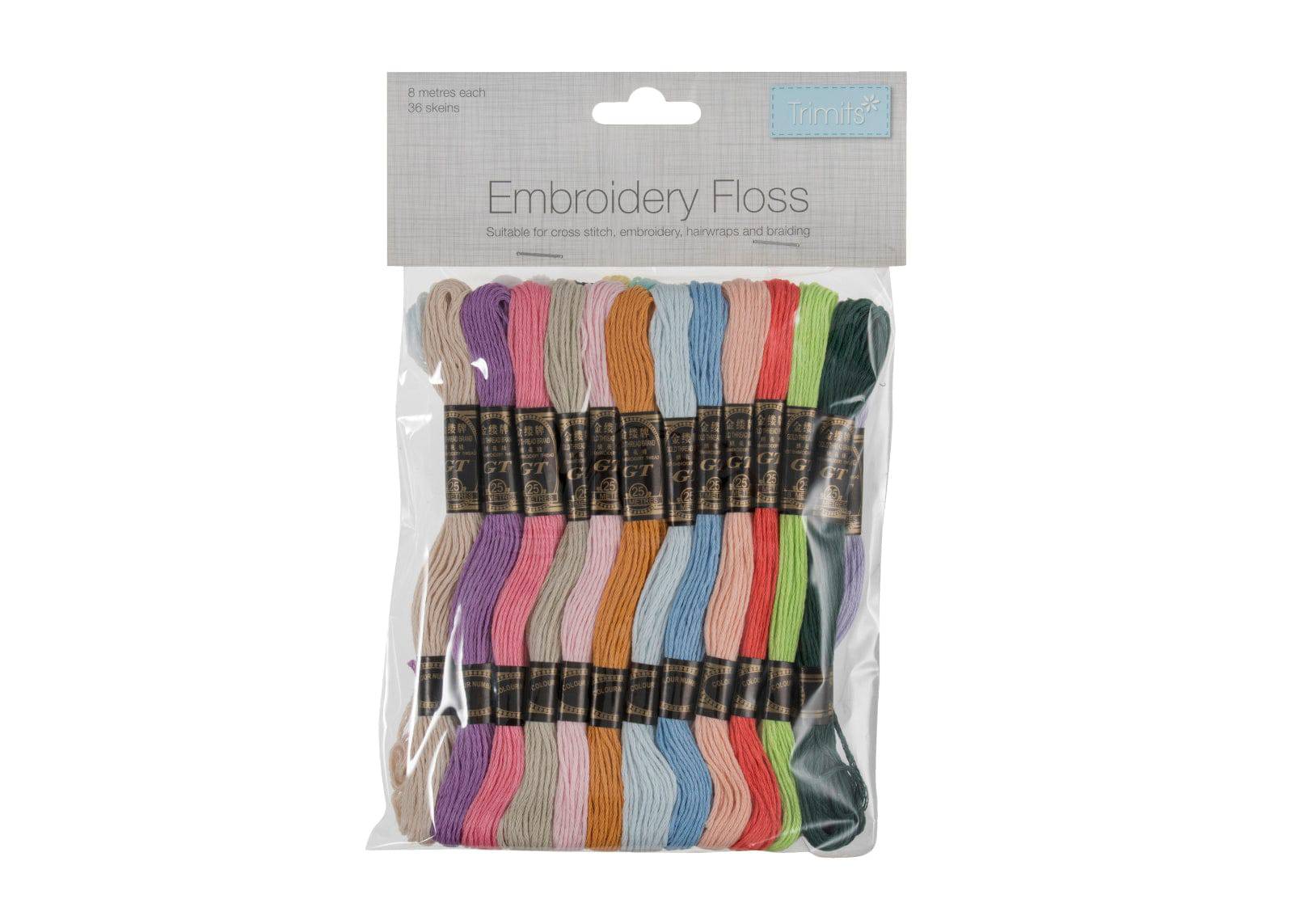 Embroidery Floss Thread: Stranded Cotton - Pastel 36 x 8m Skeins - Cheap Fabrics